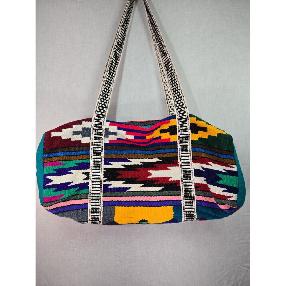 ARUBA Souvenir Travel Bag Duffle Woven Zipper Beach Weekender Boho Baja Blanket